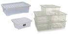 Wham 5 x Large Strong Clear Plastic Storage Boxes Stackable Containers With Lid