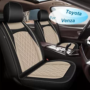 Full Set For Toyota Venza 2009-2016 Car 5 Seat Covers Microfiber Leather Beige - Picture 1 of 8