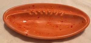Vintage MCM Retro Ash Tray Ashtray Orange and Red Speckled - Picture 1 of 3