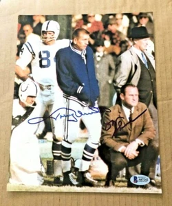 JOHNNY UNITAS-DON SHULA SIGNED 8X10 BALTIMORE COLTS PHOTO BECKETT CERTIFIED - Picture 1 of 2