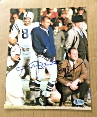 JOHNNY UNITAS-DON SHULA SIGNED 8X10 BALTIMORE COLTS PHOTO BECKETT CERTIFIED - Image 1 of 2