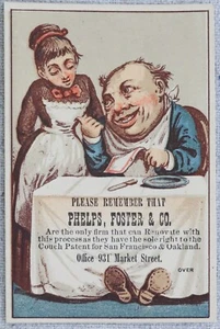Antique Victorian Phelps Foster Carpet Co Trade Card San Francisco Oakland Cal - Picture 1 of 3