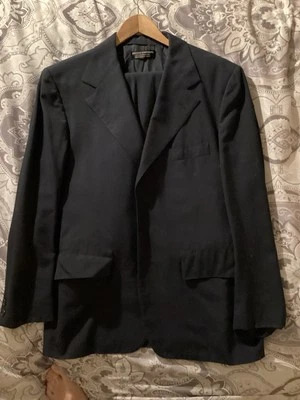 Traje Brooks Brothers Azul Marino Oscuro Tienda Universitaria Lana Peso Medio Foto 1 de 4