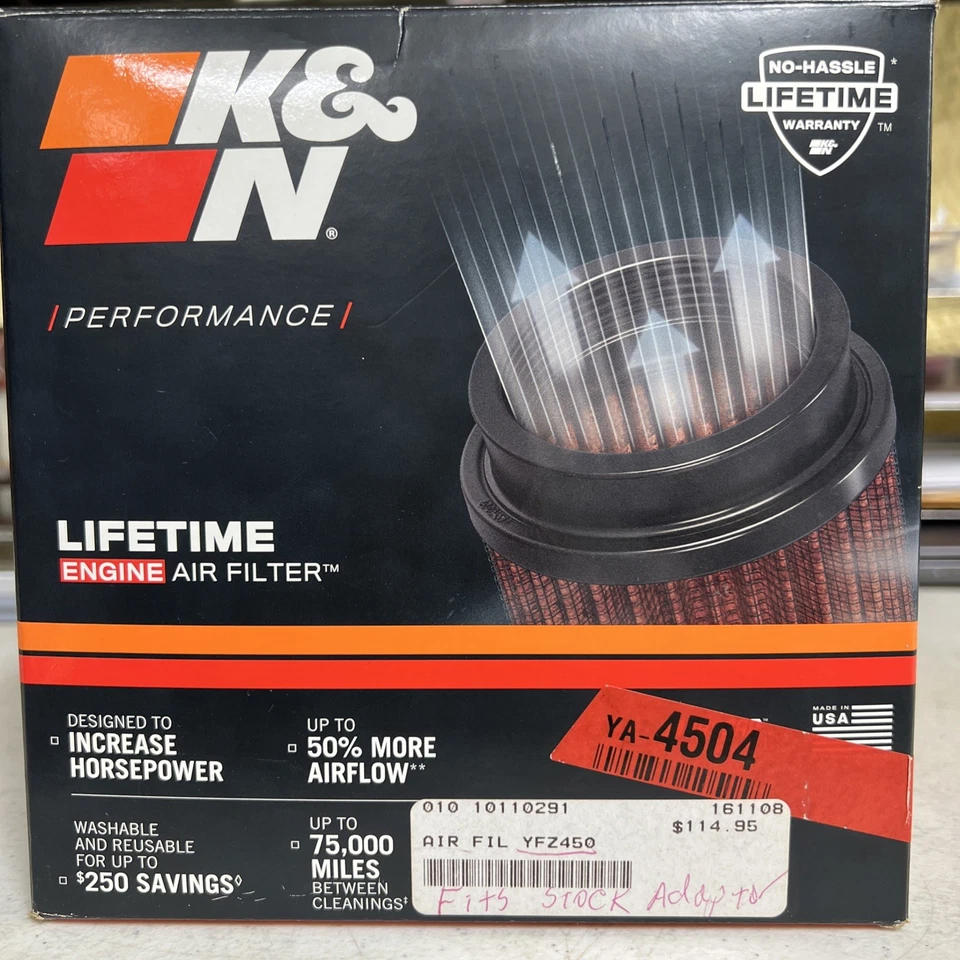 Filtro de aire K&N #YA-4504 para Yamaha YFZ450R ATV/YFZ450 ATV/YFZ450X ATV Foto 1 de 4