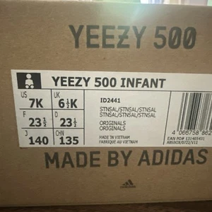 Size 7k - Adidas Yeezy Shoes 500 Salt Infant Sneakers - ID2441 - Picture 1 of 9