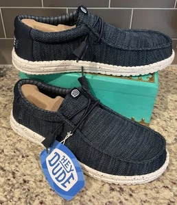 Hey Dude Wally Stretch Sox Navy Men's Sz 9 M/EUR 42 41898-410 MSRP $60 NWT - Picture 1 of 6