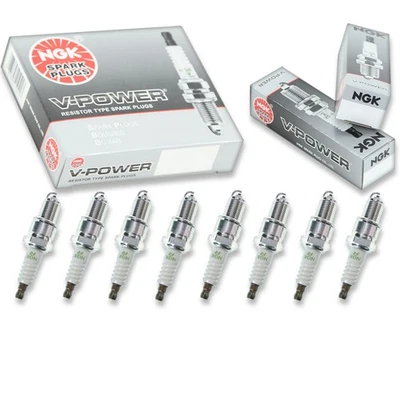 8 pc NGK V-Power Spark Plugs for 1973-1980 Mercedes-Benz 450SLC 4.5L V8 lg - Image 1 of 4