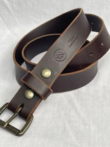 Whiskey Leatherworks Men's Foundation Leather Belt Natural Brown Size 38 Read - Picture 1 of 6