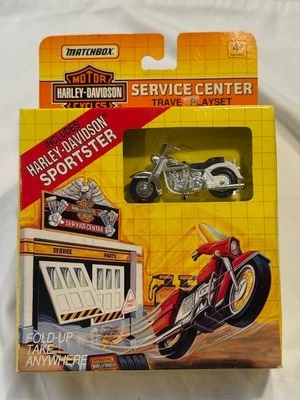 1993 Matchbox - Harley-Davidson Service Center Travel Playset - White Sportsster - Image 1 of 4