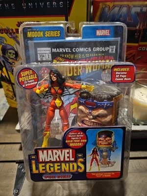 Marvel Legends Spider-Woman Red Suit Variant MODOK BAF Series 2006 Toybiz New - Image 1 of 4