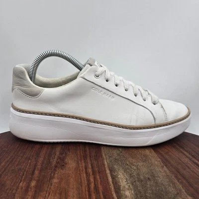 Cole Haan GrandPro Topspin Shoes Women's 8.5B White Leather Platform Sneakers - Image 1 of 4