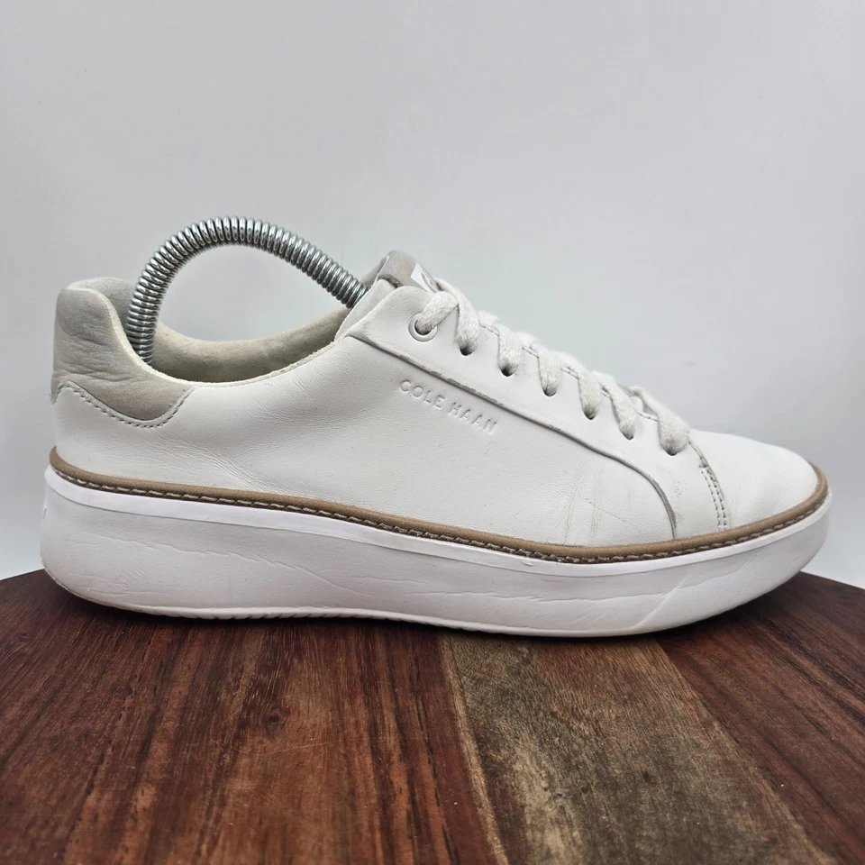 Cole Haan GrandPro Topspin Zapatos Para Mujer 8.5B Blanco Cuero Plataforma Tenis Foto 1 de 4