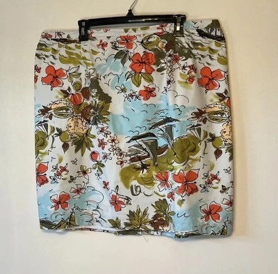 Повседневный угол приложение женщин трапециевидная юбка яркий цветочный с подкладкой колена длина 2XL винтажный - Изображение 1 из 4