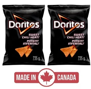 2-Pack Doritos Tortilla Chips Sweet Chili Heat (235g) Canada Snacks Crispy Large - Picture 1 of 2