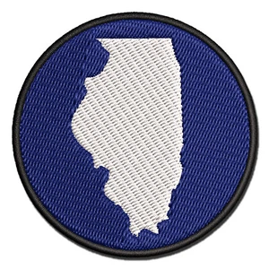 Illinois State Silhouette Multi-Color Embroidered Iron-On Patch Applique - Picture 1 of 5