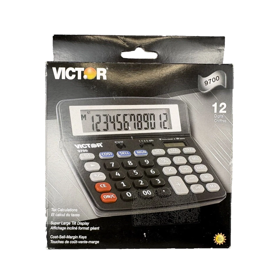 Victor 9700 12 Digits Large Tilt Display Tax Calculator - Image 1 of 4
