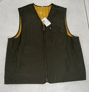 Helmut Lang Men’s Padded Vest 2XL Juniper Green Gold Reversible With Pockets New - Picture 1 of 11
