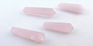 Eine einzelne 1 bis 1 3/10 Zoll natürliche facettierte Rosenquarz Kristall Spitze EBS8983 - Bild 1 von 2