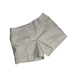 Apt.9 Womens Flat Front Linen Metallic Shorts Size 12 Pockets Cuffed - Picture 1 of 10