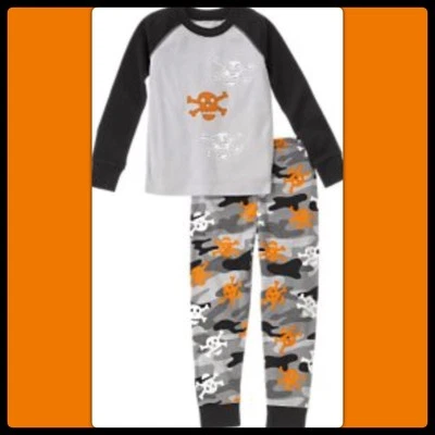 NUEVO CON ETIQUETAS 4 Gymboree Calavera Huesos Cruzados Esqueleto Gimnasios Conjunto de 2 piezas Pjs Ropa de Dormir PIJAMAS Foto 1 de 2