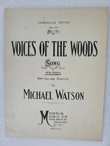 Canzone "Voices Of The Woods" Michael Watson Ukulele Banjo 1926 spartiti vintage - Foto 1 di 5