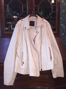 Extra Large New York YOKI Faux Leather Cream Colored Jacket - Picture 1 of 12