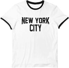 New York City Kids John Lennon Ringer NYC Boys Beatles T-shirt White Youth Tee