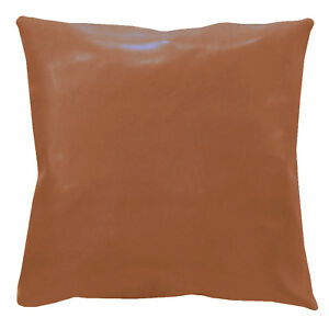 pe205a Lt. Ginger Brown Faux Leather Classic Pattern Cushion Cover/Pillow Case