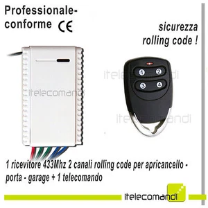 Kit Receptor 2 Canales + Mando a Distancia 433MHZ Puertas Persianas Luces - Imagen 1 de 1