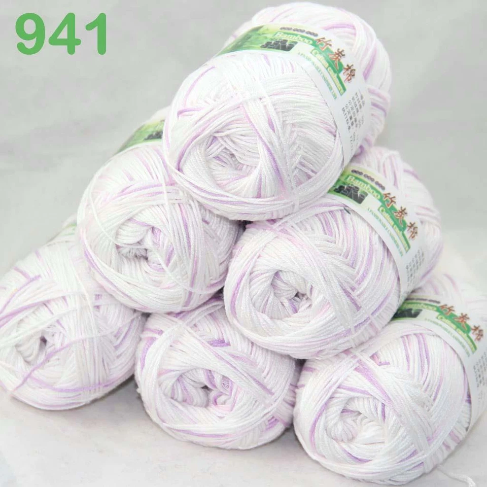 Sale Lot 6SkeinsX50g Soft Bamboo Cotton Baby Wrap Hand Knitting Crochet Yarn 941 - Image 1 of 4