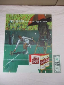 Vintage 1970er Schlitz Bier Tennis Sport Szene Bar Schild Einsatz Schattenkasten Wandbild Neu aus altem Lagerbestand - Bild 1 von 4