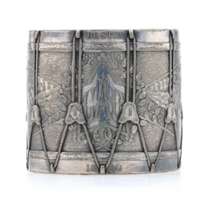 Antique GAR Drum Napkin Ring Grand Army of the Republic Boston 1892 Silverplated - Picture 1 of 7