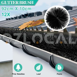 12x Gutter Brush Guard Roof Leaf Protector Twigs Filter Home Garden 92cm x 10cm - Picture 1 of 12