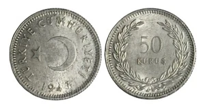 Turkey, 50 Kurush 1947 R Silver - Bild 1 von 1