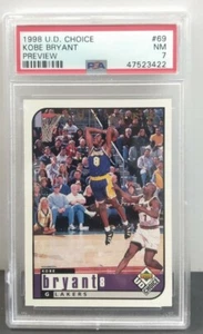 1998 UD CHOICE KOBE BRYANT BASKETBALL CARD #69 - GRADED PSA 7 N MINT - Picture 1 of 3