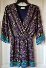 EVERLY Navy Blue Paisley & Floral 3/4 Sleeve Short Romper Juniors Size Small