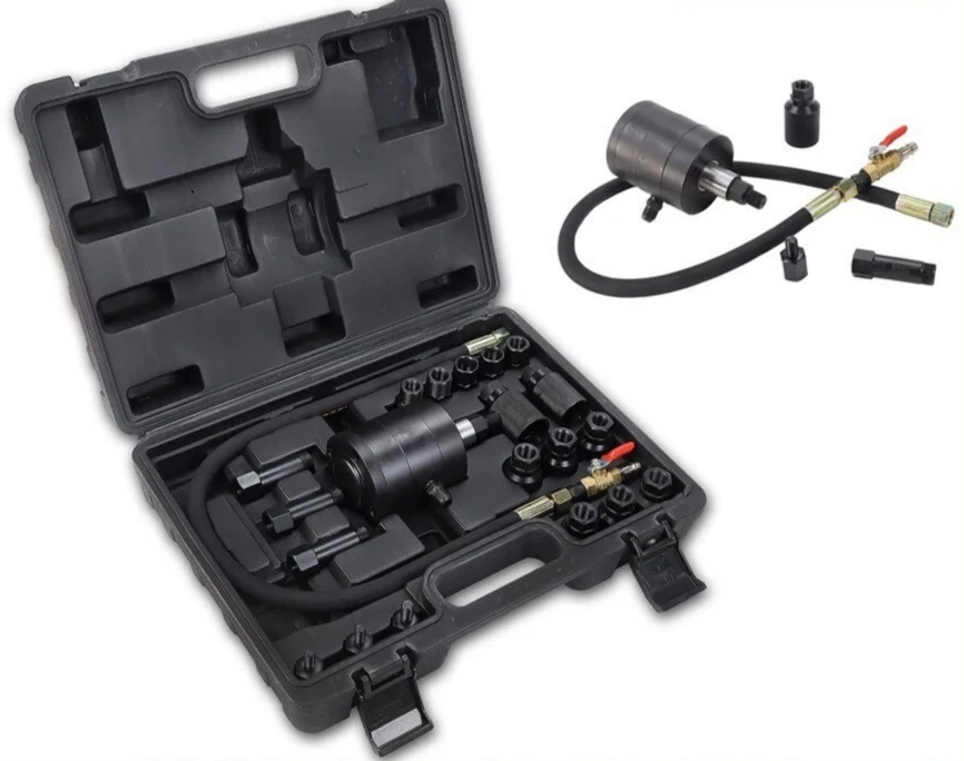 Extracteur d'injecteur diesel pneumatique avec 19 adaptateur 21 pièces - Photo 1/4