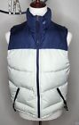VTG Abercrombie & Fitch Goose Down Puffer Vest Full Zip White Blue Men’s Small