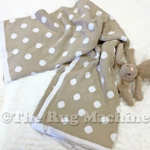 CHARLIE KIDS BEIGE DOTTIE COZY SOFT THROW WRAP BABY BLANKET 76x100cm **NEW** - Picture 1 of 6