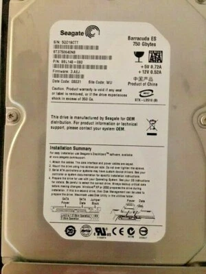 Seagate 750GB ST3750640NS 98l148-080 83613-07 SATA 3.5"  ( we can ship today ) - Image 1 of 4