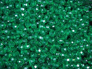 Cuentas 6 mm facetadas verde 25 g plástico hágalo usted mismo joyería artesanía espaciador - Imagen 1 de 2