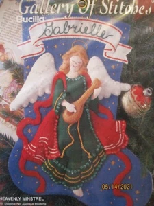 Bucilla Gallery of Stitches Heavenly Minstrel 15" Felt Angel Stocking Kit - Picture 1 of 3