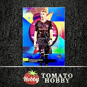 TOPPS FINEST UEFA 2023-24 PETAR RATKOV RC/275 REFRACTOR AZUL CIELO SALZBURGO - Imagen 1 de 2