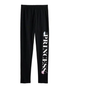 Disney Princess Girls Leggings Black SZ Large Plus10/12 NWT Graphic Princess - Picture 1 of 2
