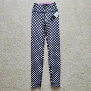 NWT Wear it to Heart High Waist Reversible Black/Pink Gingham Leggings szS - Picture 1 of 16