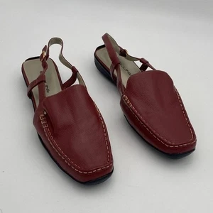 Bellini elegante rote Leder Slingback Schuhe Sandalen Damen 12WW Leder Freizeit - Bild 1 von 11