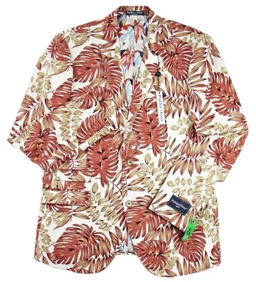 Abrigo deportivo chaqueta blazer calce ajustado lino blanco óxido de cachemira y gris 42R para hombre $275 Foto 1 de 4