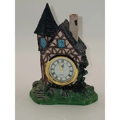 Reloj de Escritorio Estilo Tudor Cottage Resina Julong Cuarzo Tono Dorado Batería Nueva J1- Foto 1 de 4