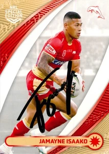 Signed 2024 Dolphins NRL TLA Traders Special Edition Card - Jamayne Isaako - Picture 1 of 3