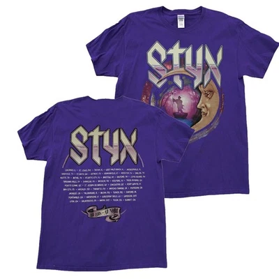 Raro STYX Concierto-Gira-Camiseta Púrpura-Todos los Éxitos Toda la Noche Unisex S-235XL 20D49 Foto 1 de 3